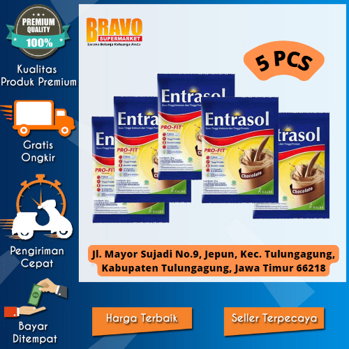 

Bravo Supermarket Tulungagung - Entrasol Renceng isi 5 Sachet Rasa Coklat 22gr