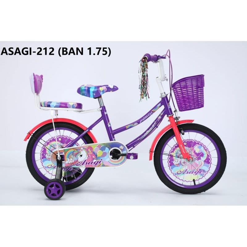 Sepeda mini anak 18 inch 7 sd 9 tani  LOL karakter  menarik lengkap Sesuai dipajang [ada roda bantu]