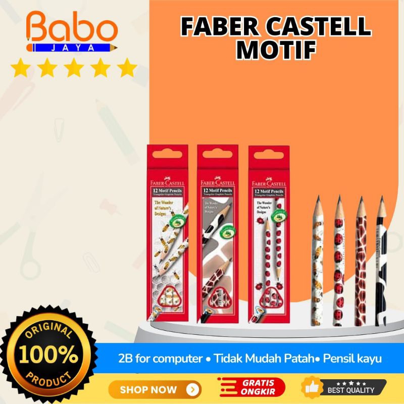 

BABO JAYA FABER-CASTELL PENSIL MOTIF ANIMALS / PENSIL KAYU 2B