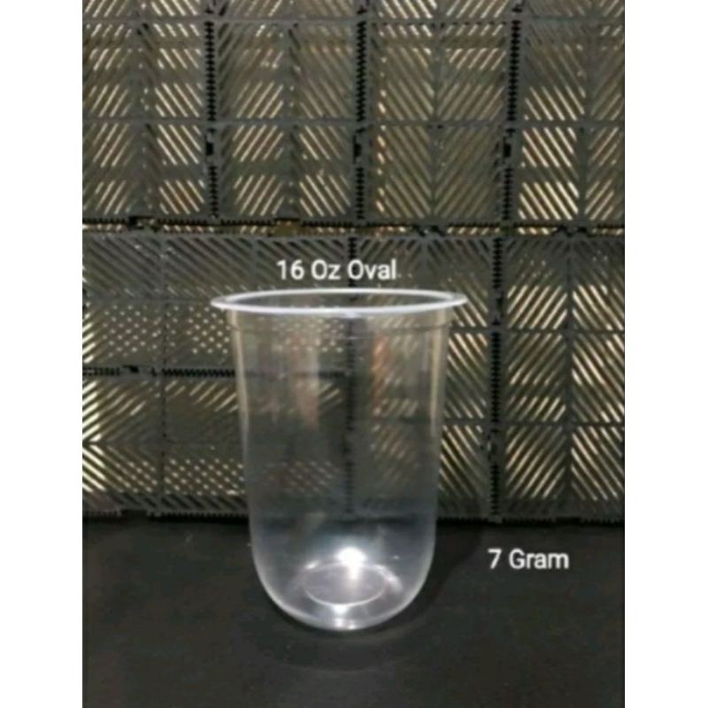 Gelas Cup Plastik Pp 16 Oz Oval (M CUP) 7 Gram pp 1roll 50pcs