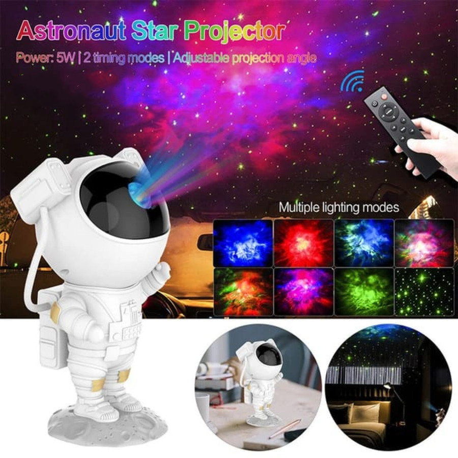 Lampu Tidur Proyektor TaffLED Astronaut Galaxy Light 8 Colors