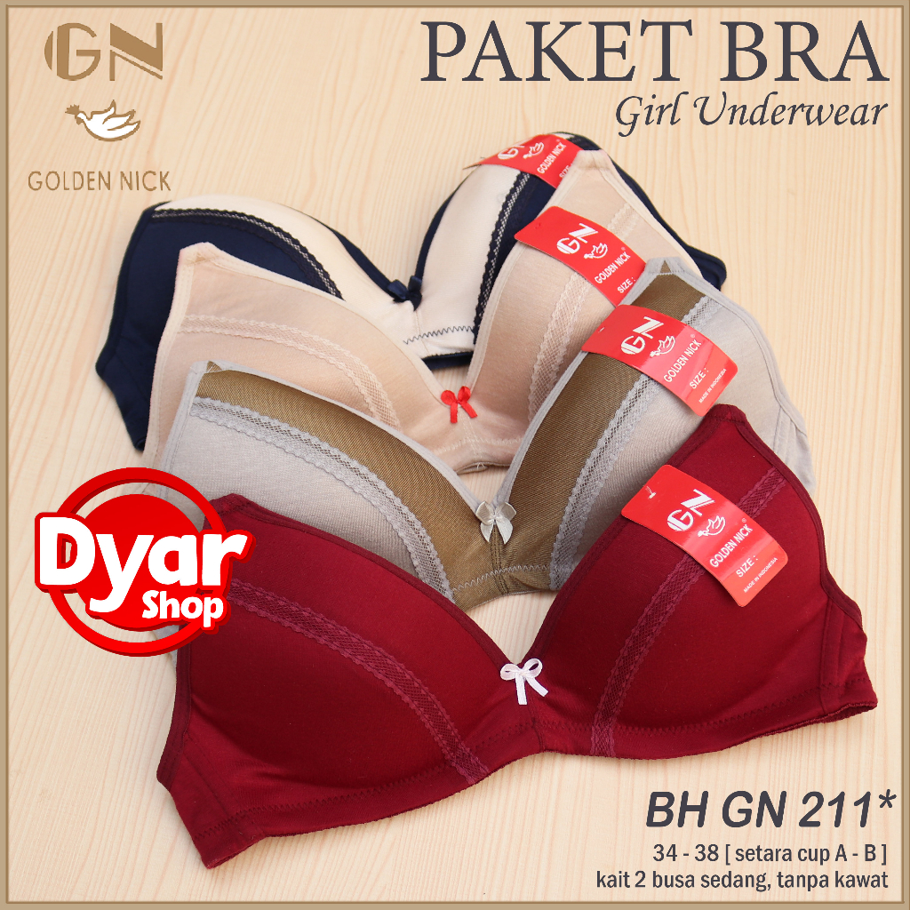 BH Golden Nick SK 211 Bra Wanita Busa Tanpa Kawat Cup A - B Kait 2 BH Golden Nick - Dyarshop