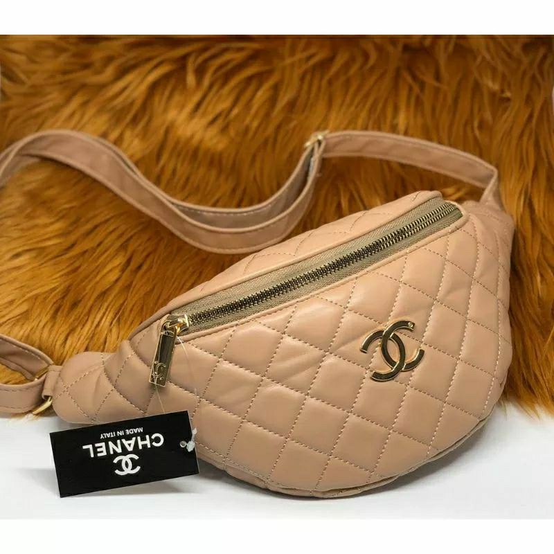 ready stock tas pinggang wanita , tas import wanita , tas wanita serbaguna 2 ruang depan belakang ,