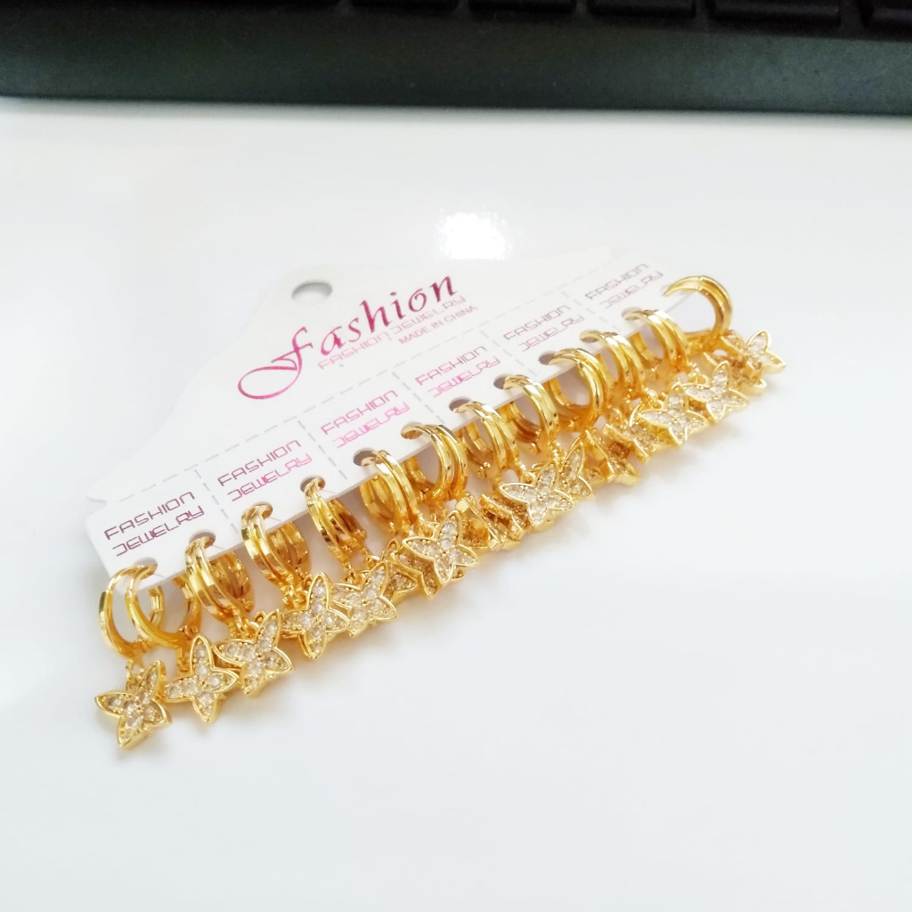 AV261 Grosir Anting Juntai Dewasa Anting Gold Permata