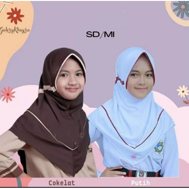 hijab sekolah anak SD/TK AYUMI ( 6-9 TAHUN ) - jilbab anak tk - kerudung anak sekolah