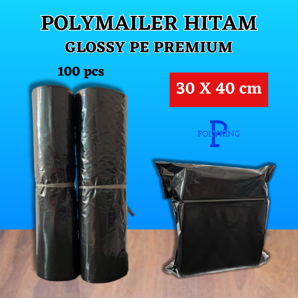 

Plastik Polymailer Hitam PE Glossy Premium [30x40 cm] 100 pcs // Plastik Packaging // Plastik Pengiriman // Plastik Packing // Plastik Paket Termurah Grosir