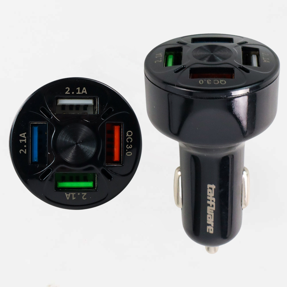 Taffware Car Charger Mobil USB 4 Port QC3.0 35W 7A - BK-358 - Black