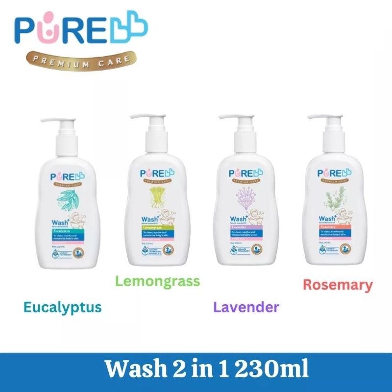 PUREBB WASH 230ml Plus Natural Essensial oil sabun dan shampo baby dan anak