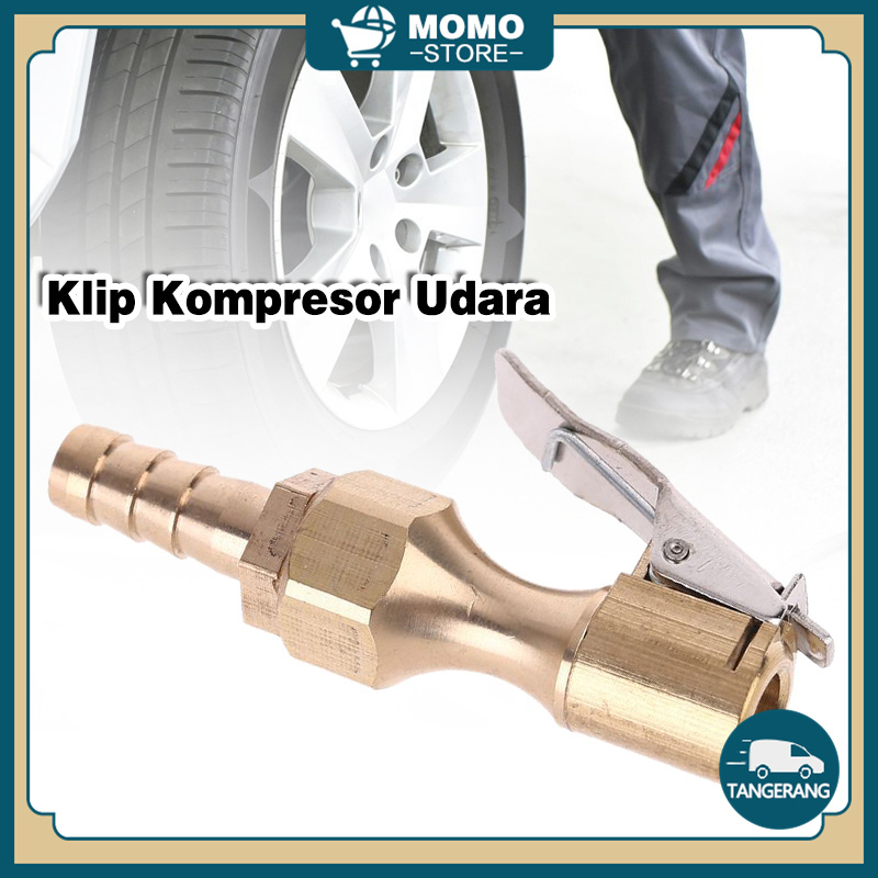 1/4Inch Kepala Pompa Angin Kuningan 8mm Adaptor Kompresor Angin Ban Motor Mobil Kepala Isi Angin Ban