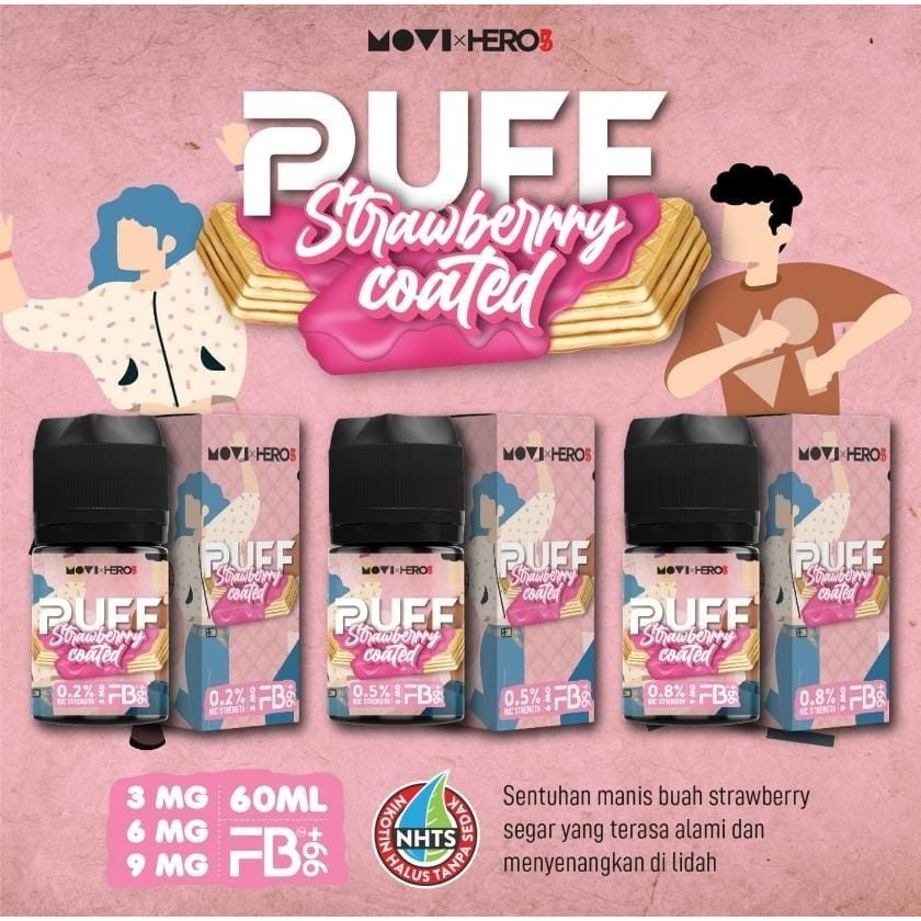 Liquid R57 Puff Strawberry Coated Wafer 60ML by MOVI x Hero57 - Puff