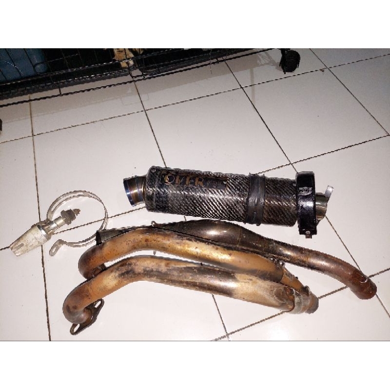 knalpot kenalpot racing carbon fullsystem ninja 250fi z250fi er6n er6f zx25r over racing carbon tita