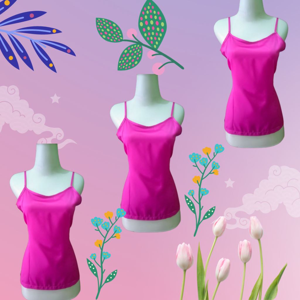 DALEMAN BUAT KEBAYA/TANKTOP BAHAN SATIN PINK FANTA 04