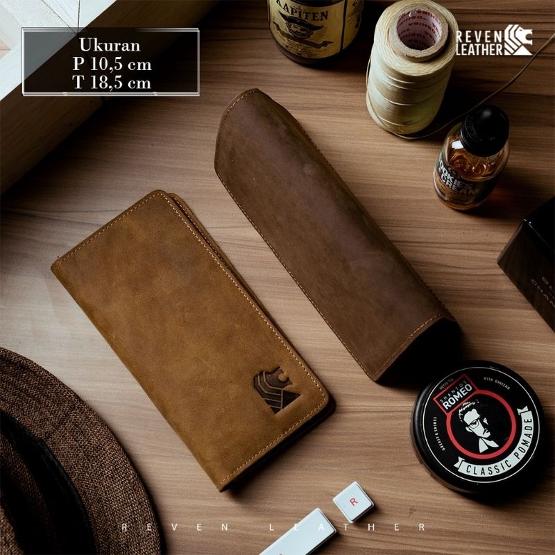 Dompet Kulit Panjang Dompet Pria Bahan Kulit Sapi Asli Original Fashion Pria Cowok Branded Premium