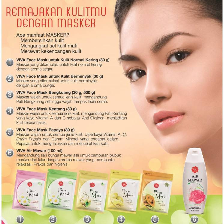 Ready Stock | Viva Face Mask 30g (Masker Bubuk Sachet) - All Varian