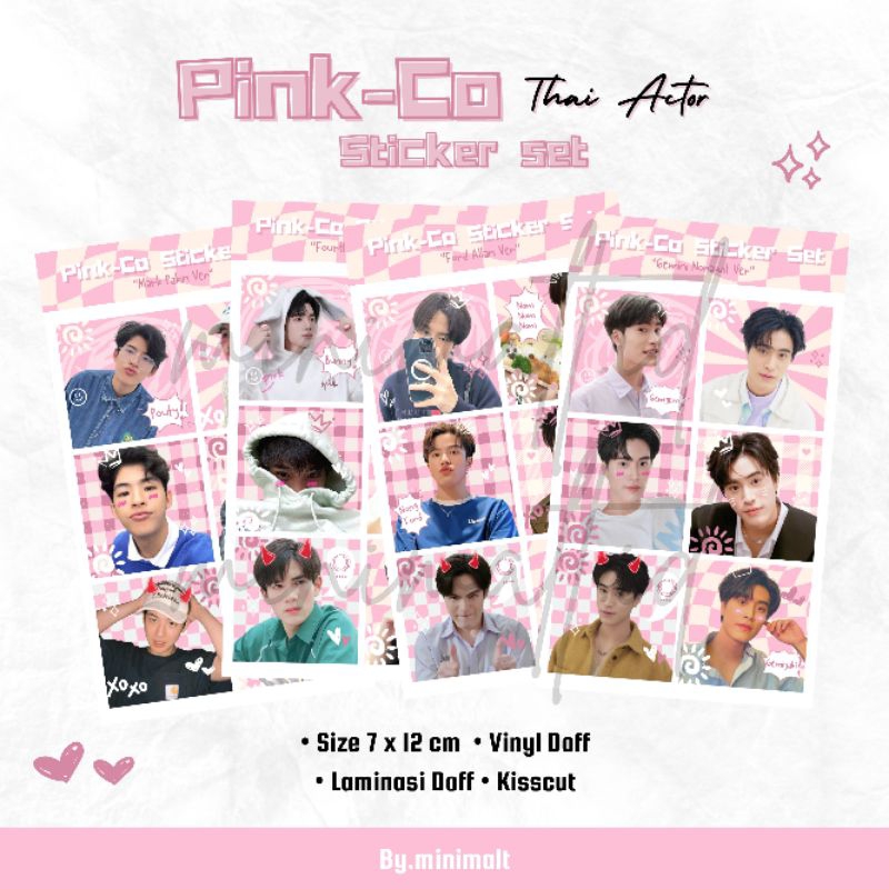 [READY STOK/BACA DESKRIPSI] THAI ACTOR Sticker Set PINK-CO Gemini Fourth Mark Ford Winny Satang