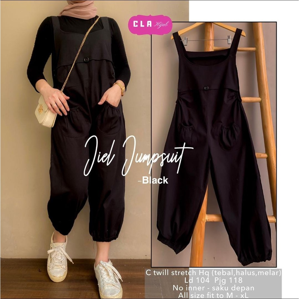 Jiel Jumsuit Set Kaos Manset Katun Twill Stretch Tebal / Momo Overall Jiel Jumpsuit Baju Kodok / Soodam Jumpsuit / Alexia Jumpsuit  Bahan Cotton Twill Stretch Premium Gaya Wanita Korea