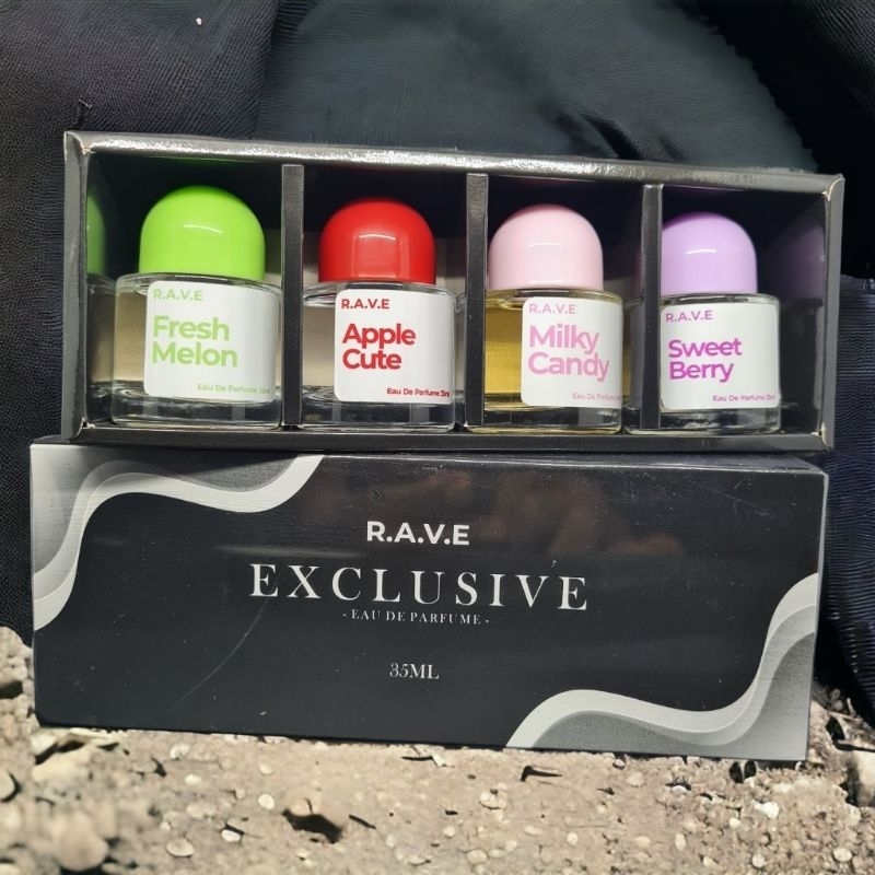 Paket Parfum RAVE Exclusive isi 4 Botol Varian