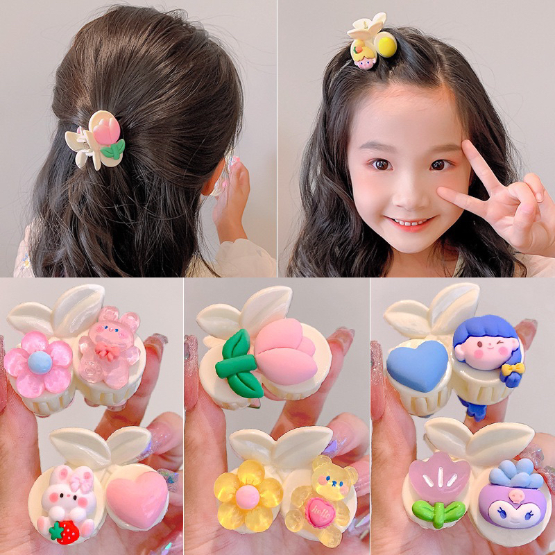 JEDAI ANAK KOREA LUCU MURAH IMPORT / JEPIT RAMBUT ANAK PEREMPUAN KARAKTER 2 SISI / HAIR CLIP SEDANG TANGGUNG