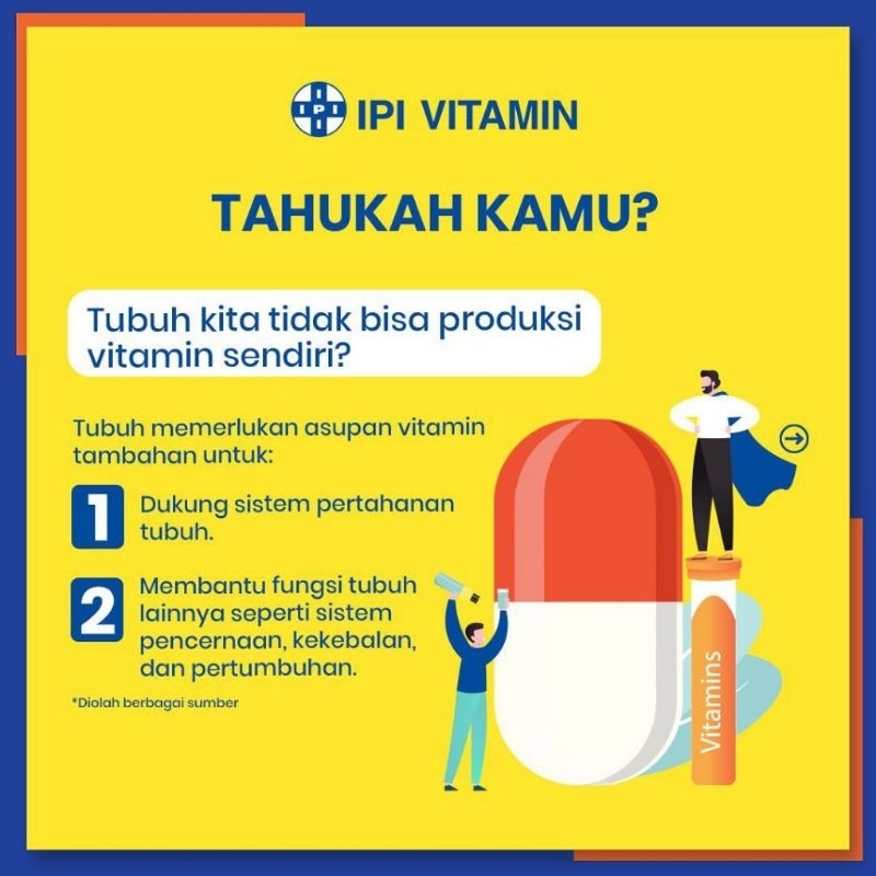 IPI Vitamin A B C D Zinc Botol 45 Tablet