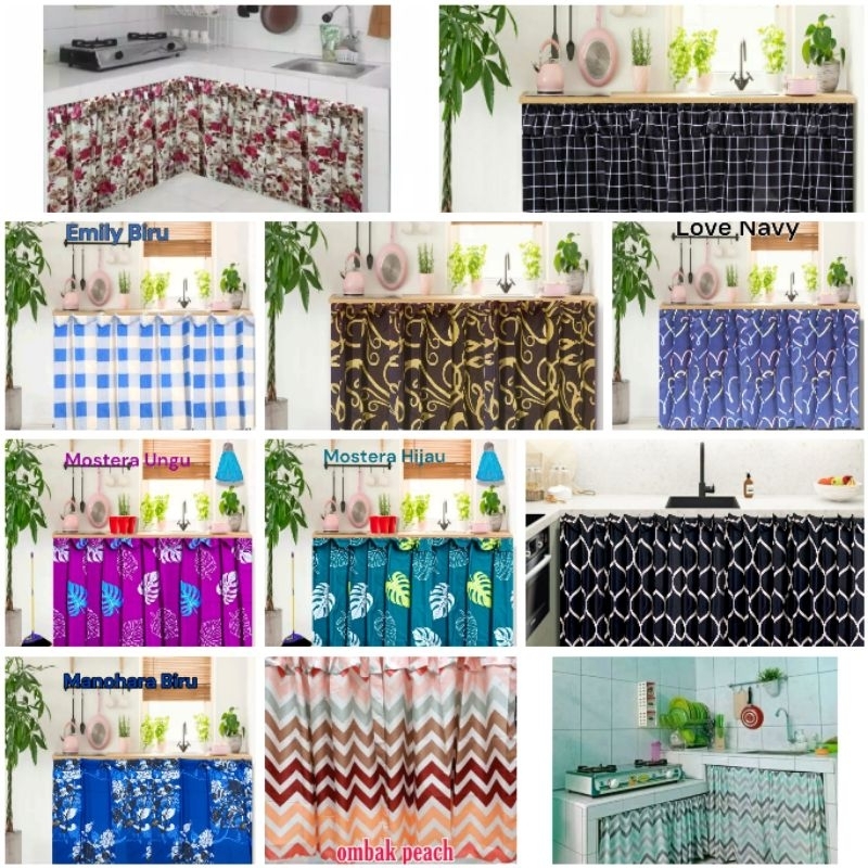 Grandsuka Tirai Gorden Kolong dapur / Horden tirai tempat kompor  01 / tirai penutup dapur / tirai k