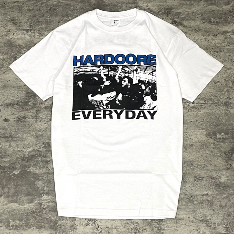 NOOV MUSIC Tshirt Baju Kaos Hardcore Everyday - 101%Hardcore Tshirt - White