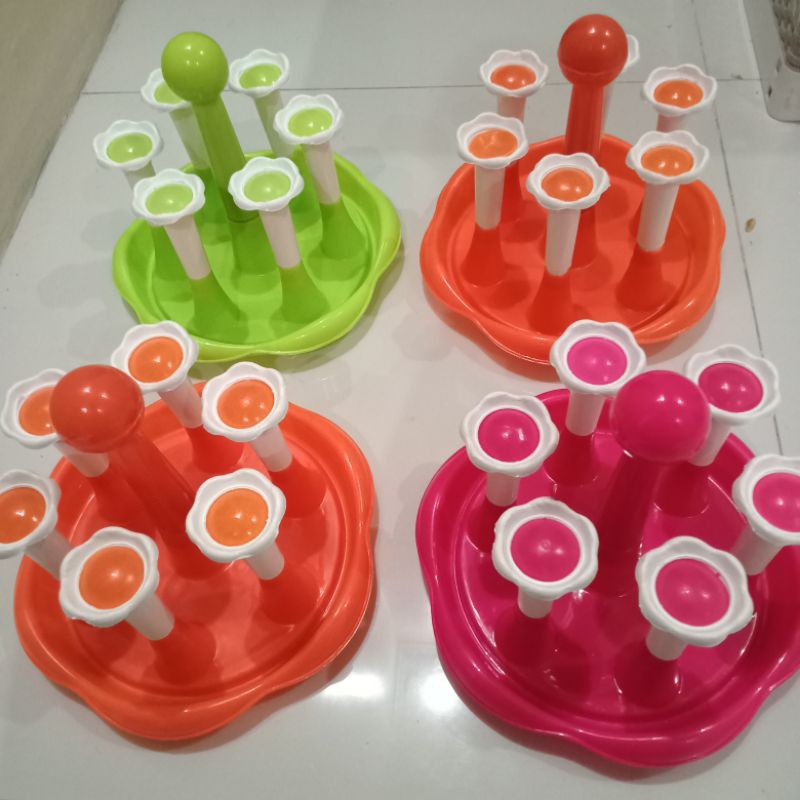 TEMPAT GELAS 6 SLOT / TEMPAT GELAS PLASTIK DAN ESTETIK