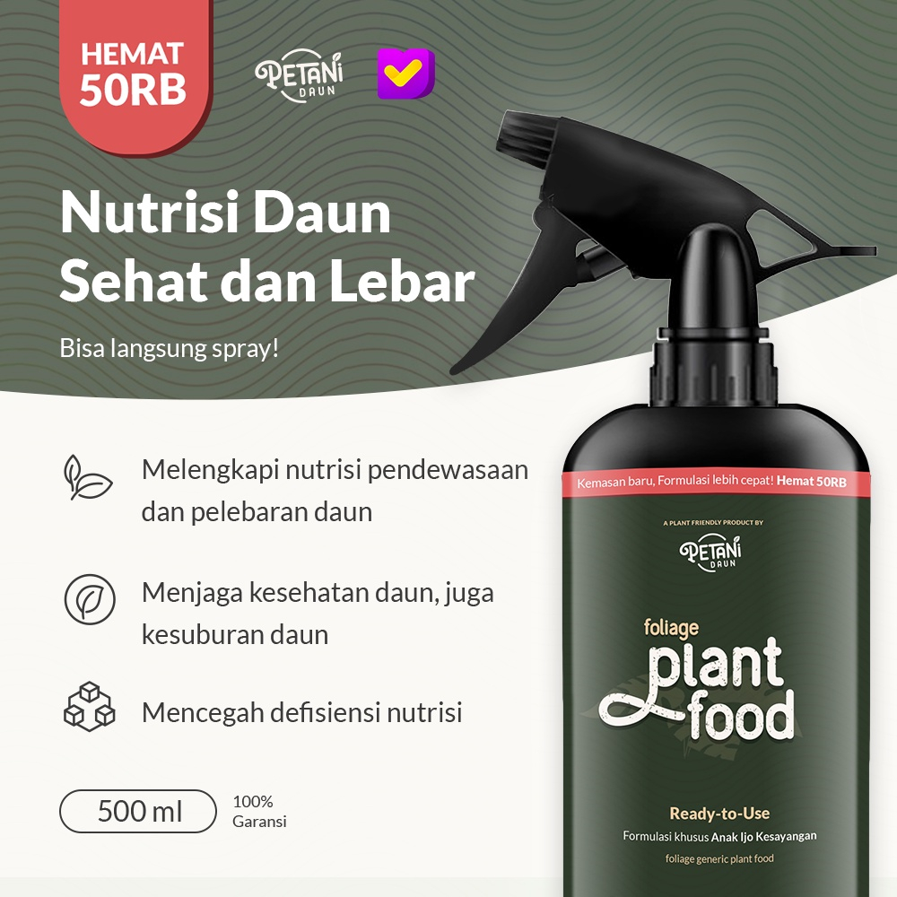 FOLIAGE PREMIUM - Plant Food (Spray Tanaman Hias Daun Pupuk Organik Cair) | by Petani Daun