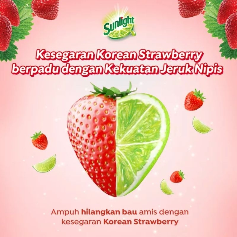 sunlight sabun cuci piring Korean strawberry 560ml