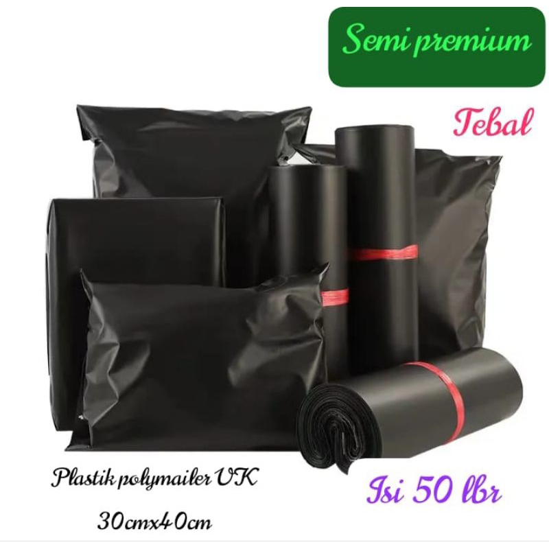 

Plastik Polymailer Plastik packing Hitam Ukuran 30Cmx40Cm