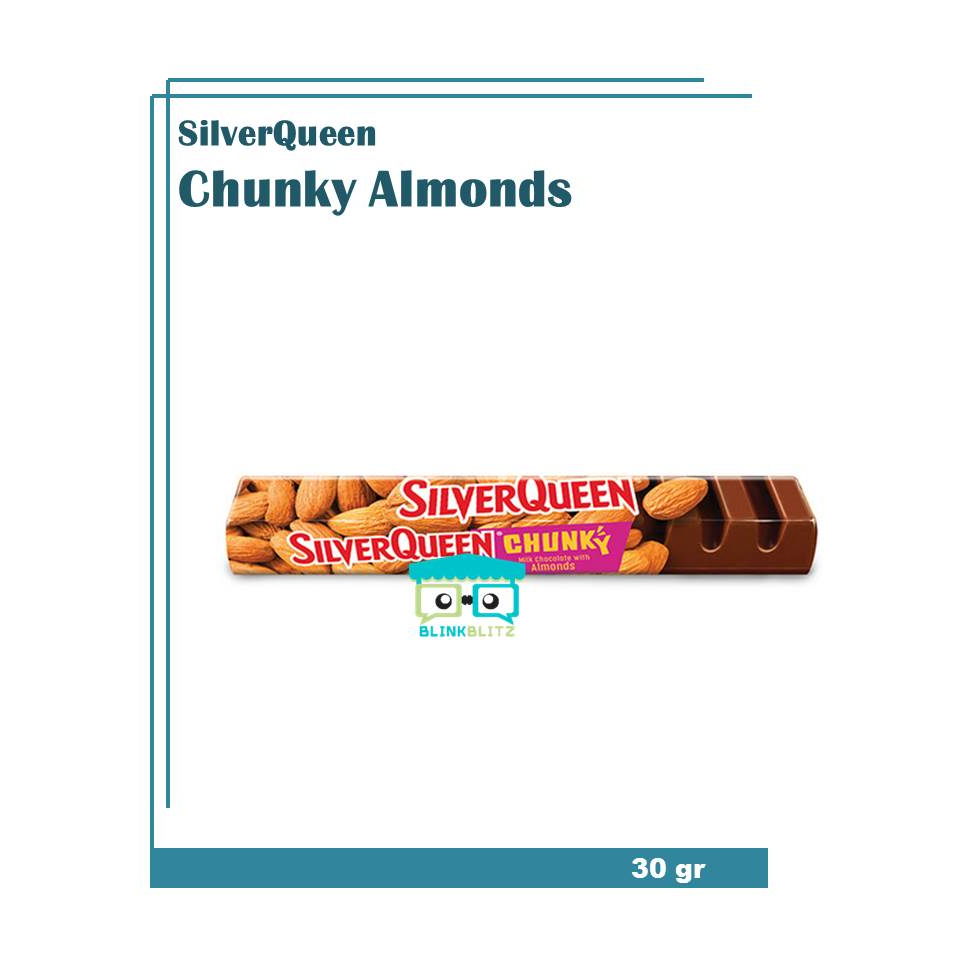 ECER Silverqueen Chunky Bar Rasa Almonds 30 gr Cokelat Coklat Kacang Silver Queen