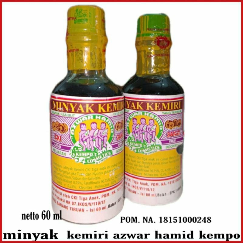 Minyak Rambut Kemiri Cap Azwar Hamid Asli 1 botol