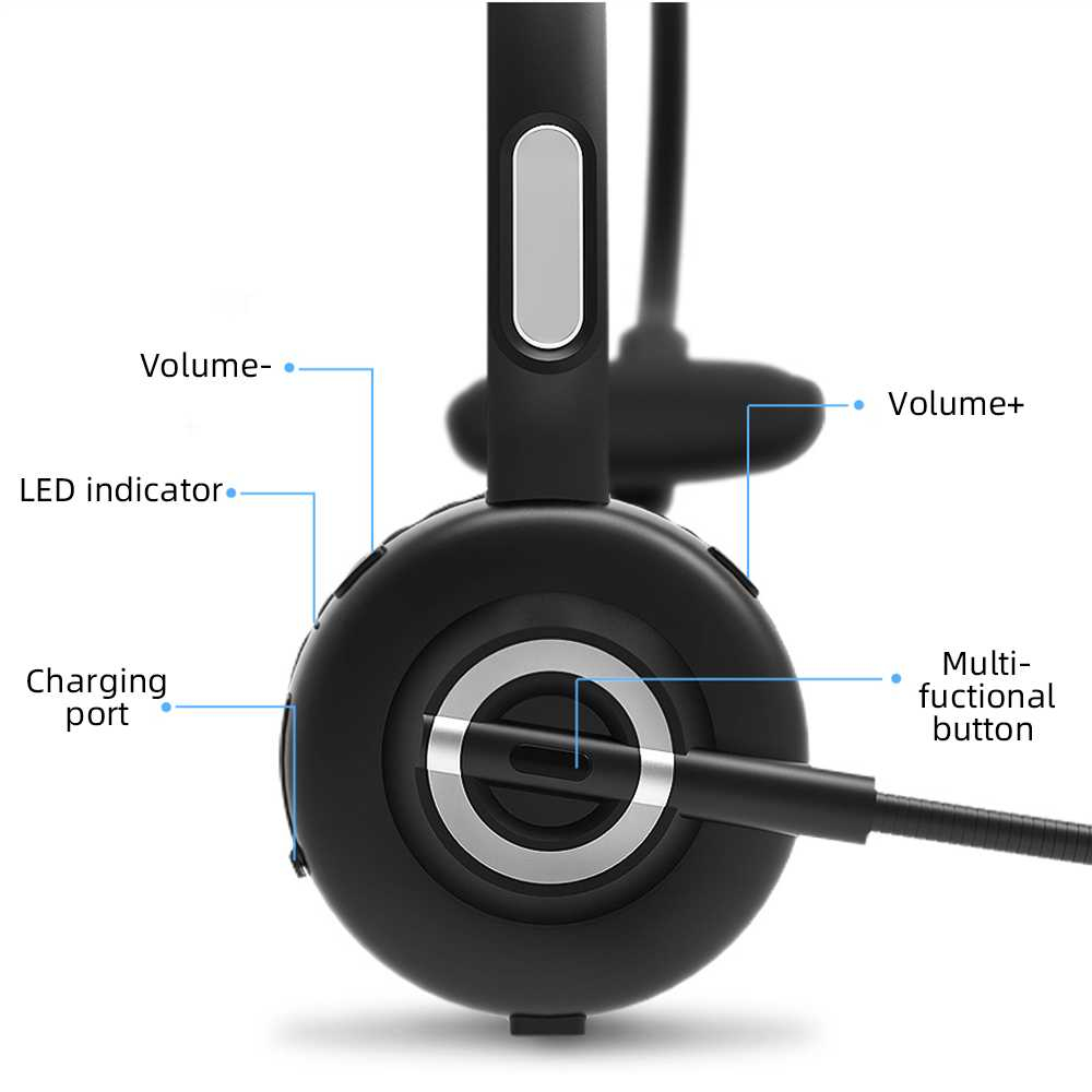 B5 Headset Mono Bluetooth 5.0 with Base Polymer Lithium 180mah - BH-M97