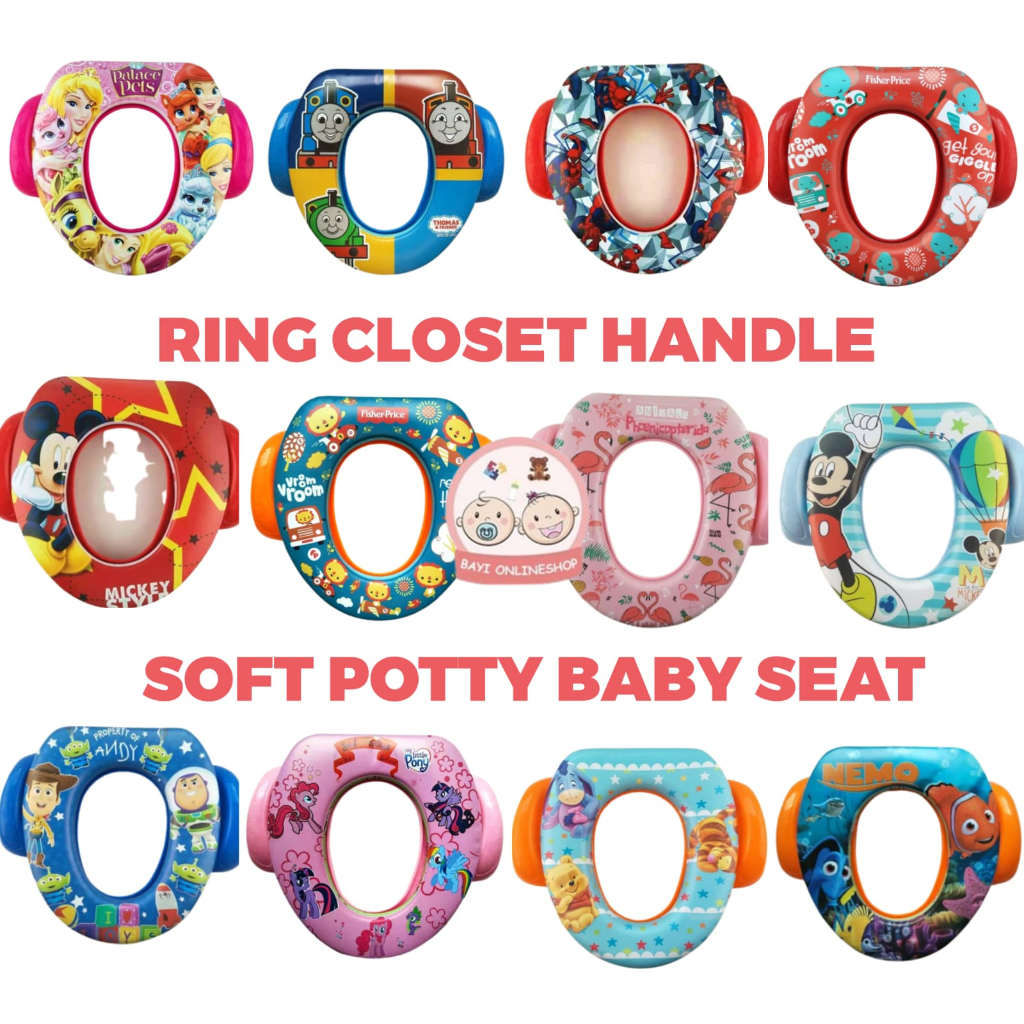 Soft Potty Seat Ring Closet Handle Toilet Training with Handle   Pispot (SEMUA MOTIF READY)