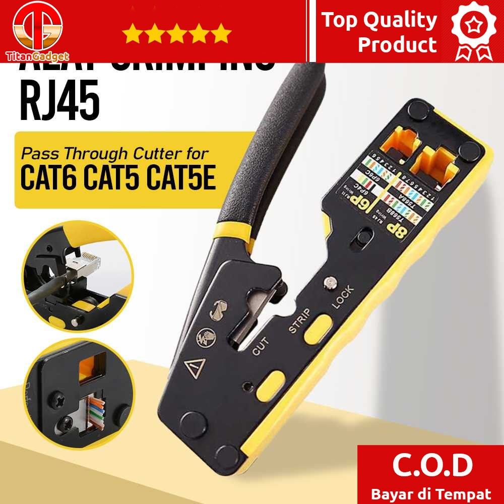 Alat Crimping RJ45 Pass Through Cutter for CAT6 CAT5 CAT5E - 6088Titangadget