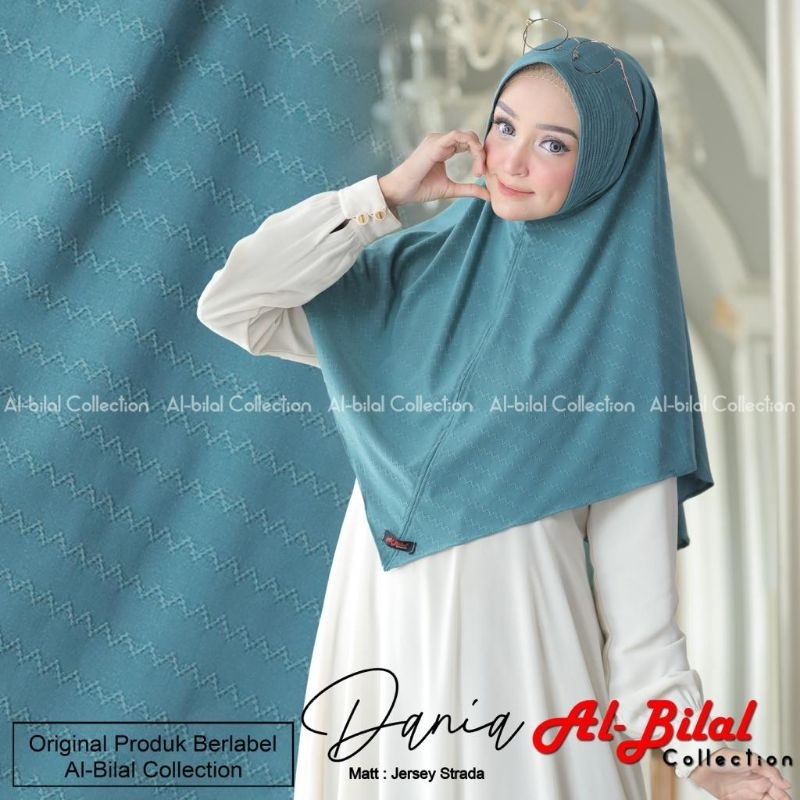 (Al Bilal Hijab) DANIA •jilbab instan jersey strada•hijab instan pet motif