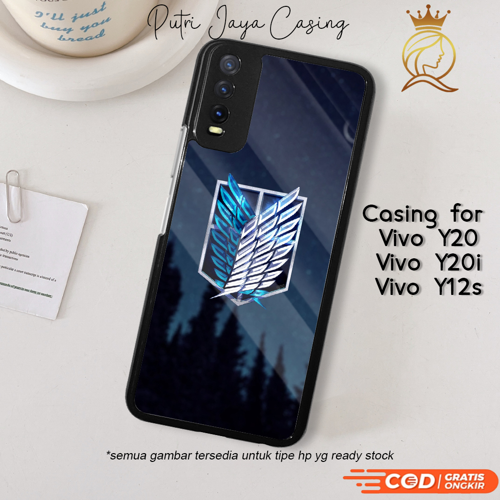 Case Hp Vivo Y20 Y20i Y12s Casing Vivo Y20 Y20i  Y12s Motif 03 AOT LOGO Casing Terbaru Case Karakter