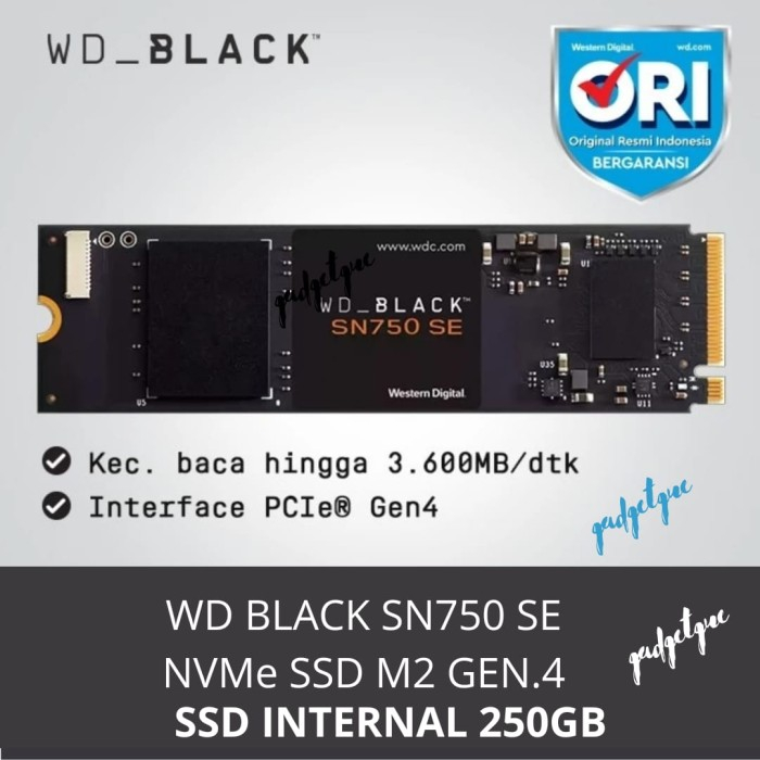SSD WD BLACK SN750 SE 250gb ssd nvme 250gb original PCIe Gen4 ssd internal original murah