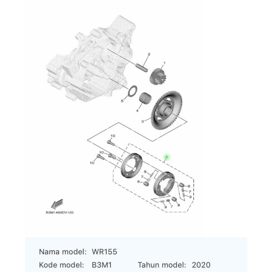 STARTER ONEWAY STATER CLUTCH MX KING VIXION NVA R15 V3 WR155 ASLI ORI YAMAHA 2PV E5580 00