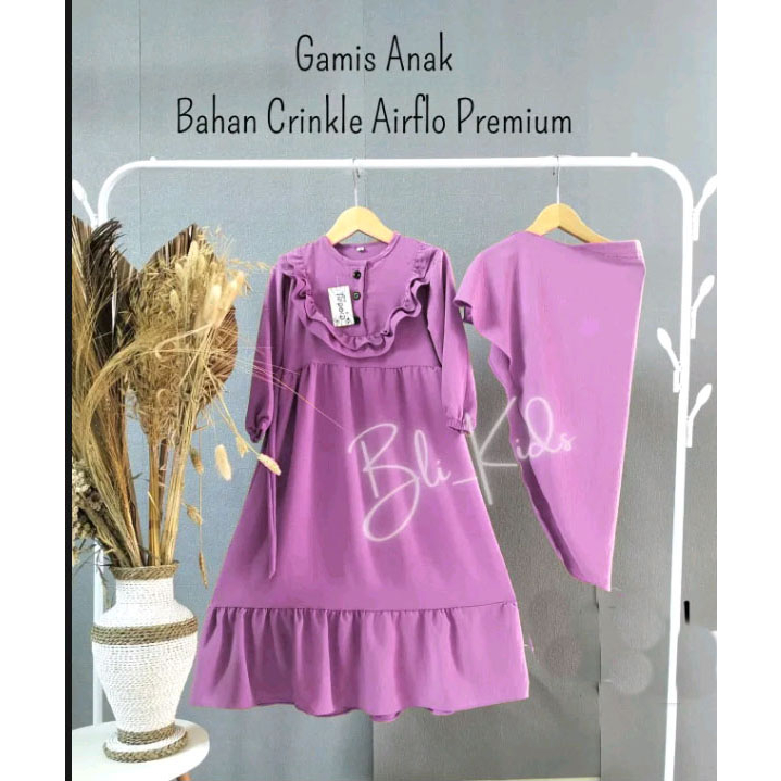 GAMIS ANAK VIRAL-GAMIS ANAK TANGGUNG BAHAN CRINGKLE AIR FLOW - 5- 14 TAHUN