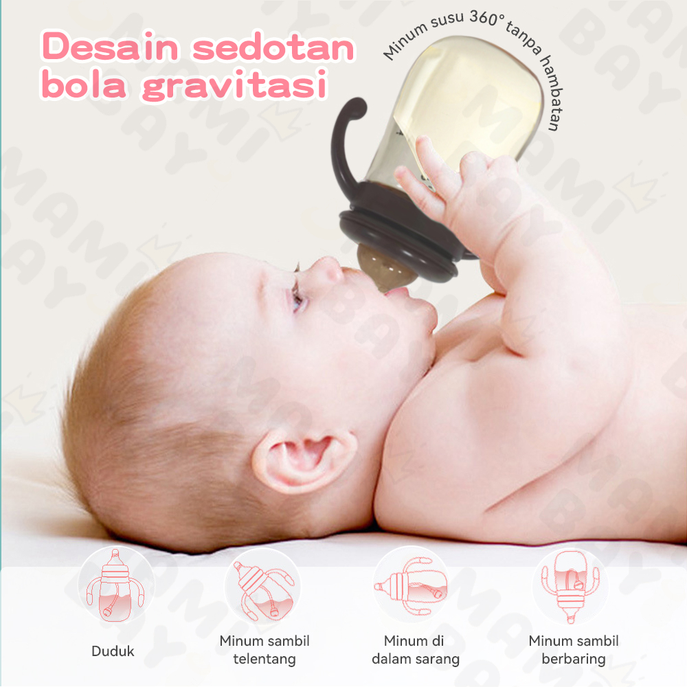 Mamibayi Botol Minum Anak Bayi Botol Susu Bayi Model Lucu Botol Anti Tumpah 240Ml/300Ml