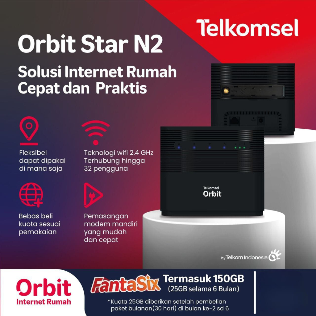 MODEM Orbit Star N2 Telkomsel Wifi HKM 0128-A Black