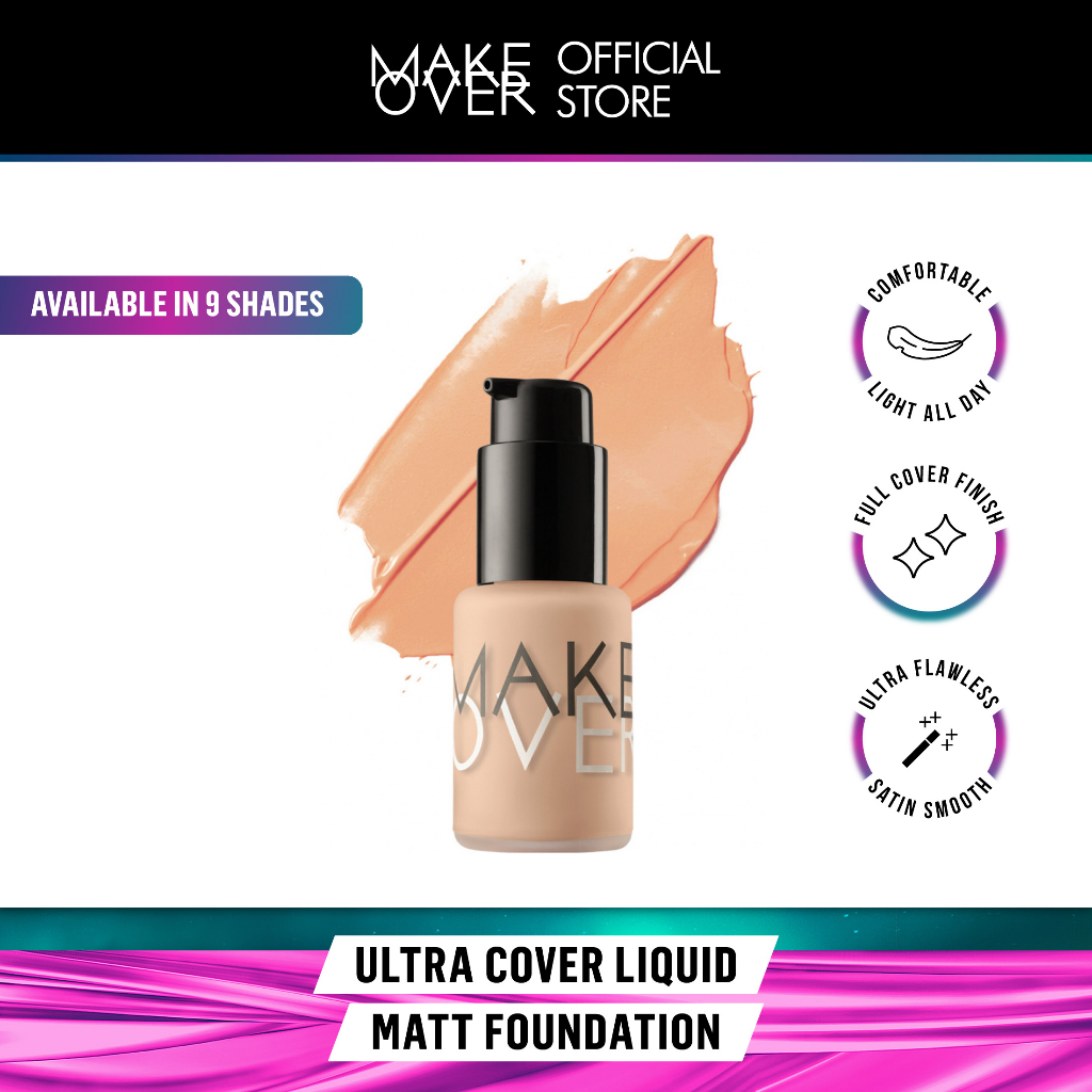 ✨ AKU MURAH ✨[BARANG SALE L.3] MAKE OVER Ultra Cover Liquid Matte Foundation