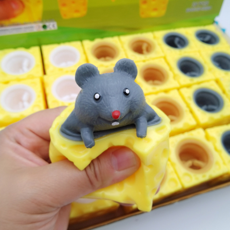 Sky Mall Mainan Squishy Mouse Squisi Tikus Keju Karet Silikon / Mainan Pencet Pop It Lucu Murah Penghilang Stress