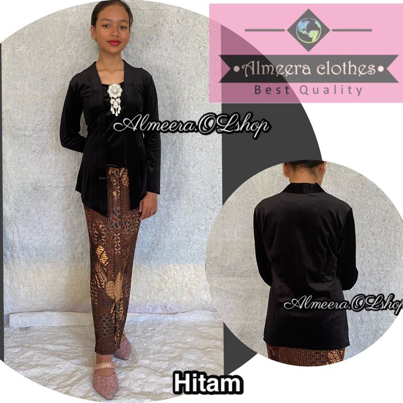 kebaya bludru polos kebaya kutubaru premium