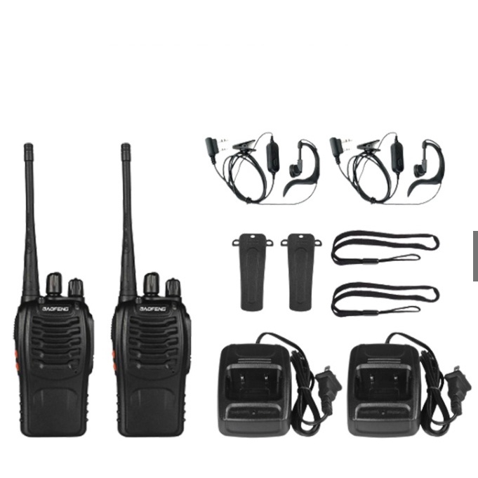 Walkie Talkie BaoFeng 888S Waterproof Portable Walky Talky Jarak Jauh 10km(Max) 2 Way Radio Walkie Talkies HT Handy Talky Radio Set With Charger / Headset