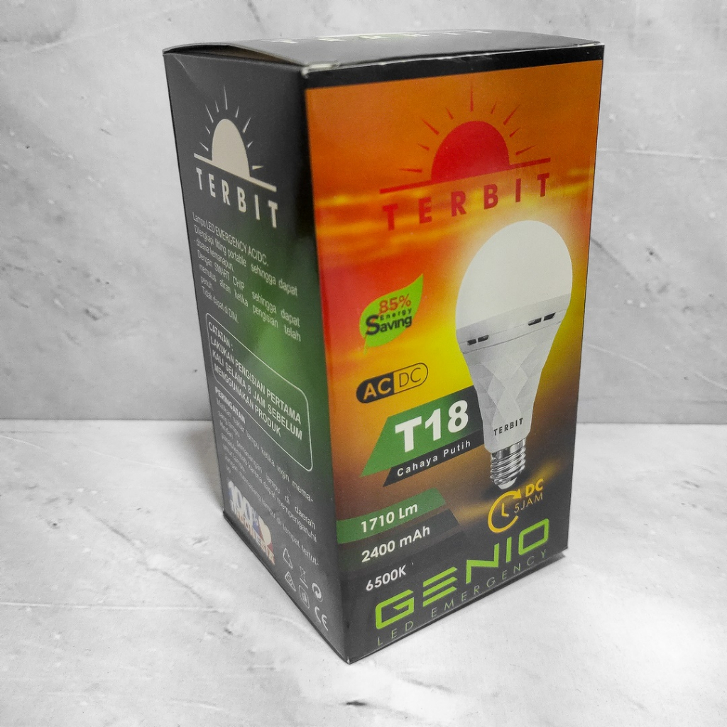 Lampu LED Emergency Terbit Genio A-Bulb T18 18watt  Hemat Listrik