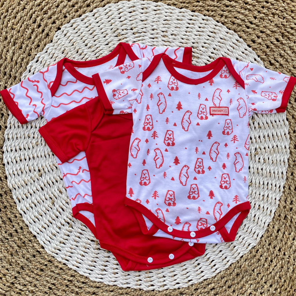 PROMO 7.7 3 pcs jumper bayi bodysuit newborn jumpsuit bayi baru lahir DNW BABY