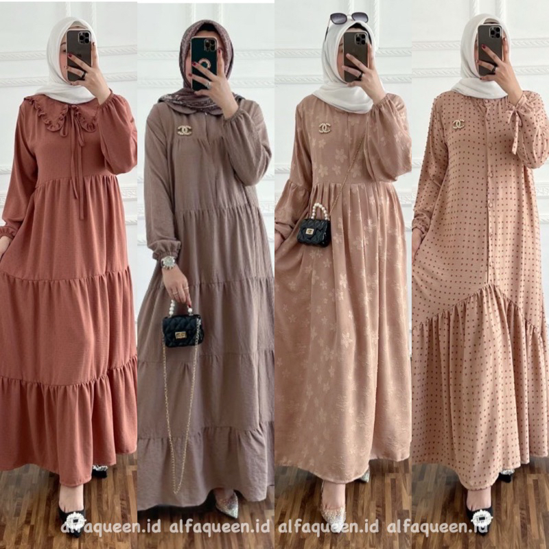 Dress / Gamis Edisi Brown Mocca Latte Milo Polos | Cotton Katun Toyobo Santorini Rayon Viscose Twill