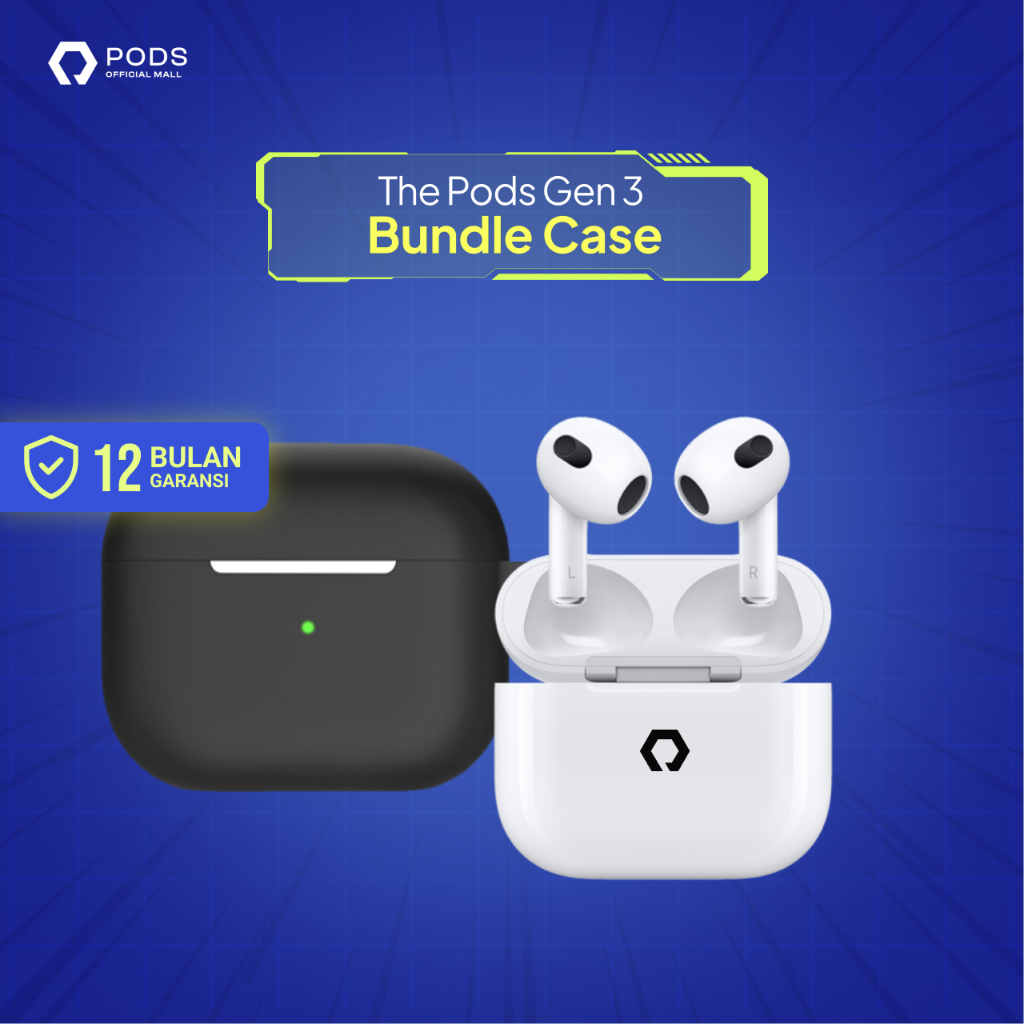 [PAKET HEMAT] Bundle 2 in 1 Starter Set [The Pods Gen 3 + Free Premium Silicone Soft Case + Free Hook] by Pods Indonesiaa