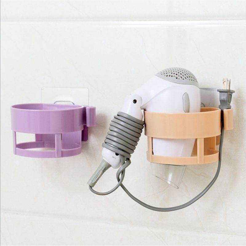 KD 1 Rak Gantung Pengering Rambut / Hairdryer Rack Holder / Gantungan Holder Hair Dryer  Dinding Tempel  / Gantungan Hairdryer Tanpa Paku Bor